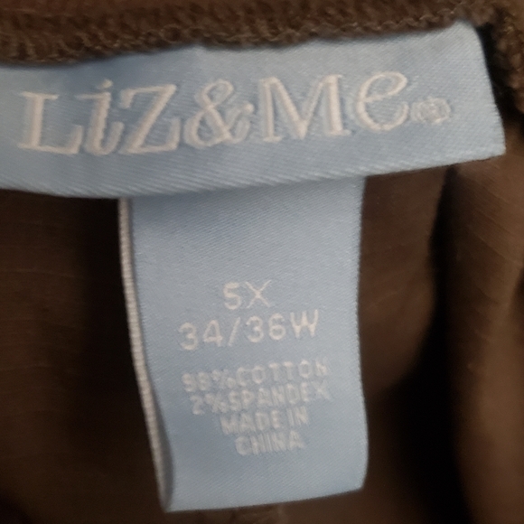 5X Plus Size 34/36W Brown Capris cropped Pants liz&me - Picture 4 of 4